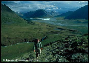 Alaska. Wilderness. Hiking. Recreation. Man and nature. Arctic NWR. Canning River. Arctic. 